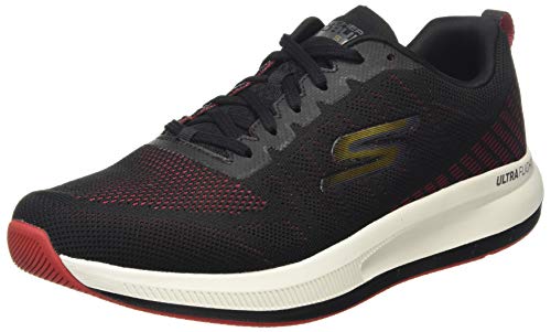 Skechers Go Run Pulse Performance, Zapatillas Hombre, Black/Red, 43 EU