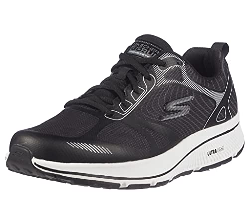 Skechers Performance Go Run Consistent-Fleet Rush, Zapatillas para Correr Hombre, Negro (BKW Black Synthetic/Textile/White Trim), 40 EU