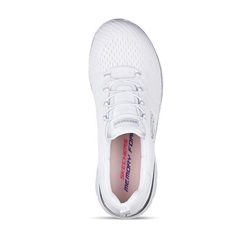 Skechers Summits - Zapatillas Mujer, Blanco (White Mesh/Silver Trim Wsl), 38 EU