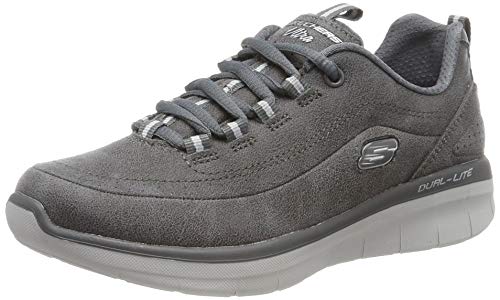 Skechers Synergy Comfy Up, Zapatillas para Correr Mujer, Grey Charcoal, 39 EU