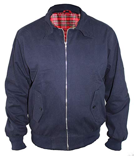 SKYTEX UK Harrington Chaqueta Retro/Mod/Scooter (2XL, Azul Navy)