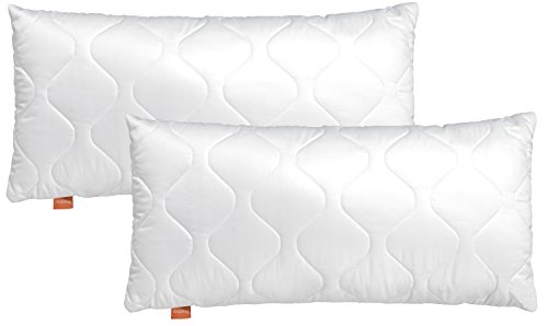 sleepling Komfort 196141 Conjunto de 2 Almohadas de Microfibra 50 x 75 cm, Blanco