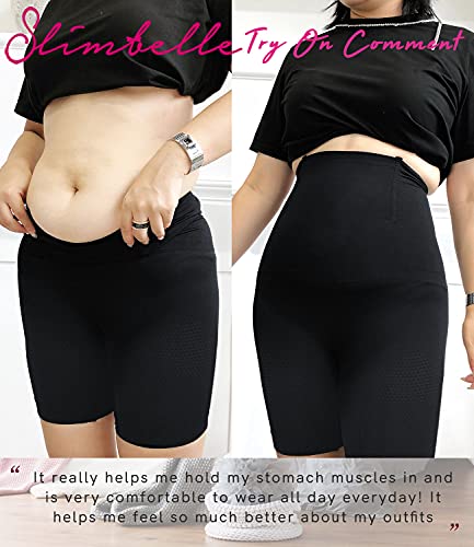 SLIMBELLE Pantalones Moldeadores Nalgas para Mujer Talla Grande Braguita Moldeadora Cintura Alta Braga Faja Reductora Ropa Interior Postparto Barriga Adelgazante Abdomen Shapewear-Black-S