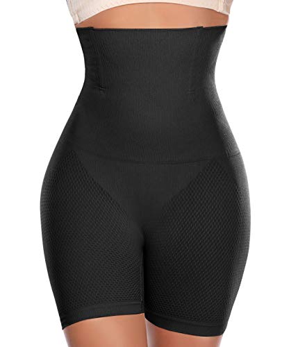 SLIMBELLE Pantalones Moldeadores Nalgas para Mujer Talla Grande Braguita Moldeadora Cintura Alta Braga Faja Reductora Ropa Interior Postparto Barriga Adelgazante Abdomen Shapewear-Black-S