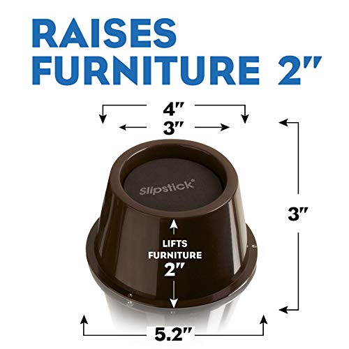Slipstick CB654 - Elevador de muebles, color marrón (5 cm, juego de 4, soporta 1020 kg)