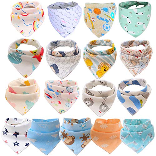 SLOSH 17 Baberos Bebe Bandanas Bufanda Toalla Drool Tela Bebé Niña Niño Recien Nacido Algodon Dentición Unisex