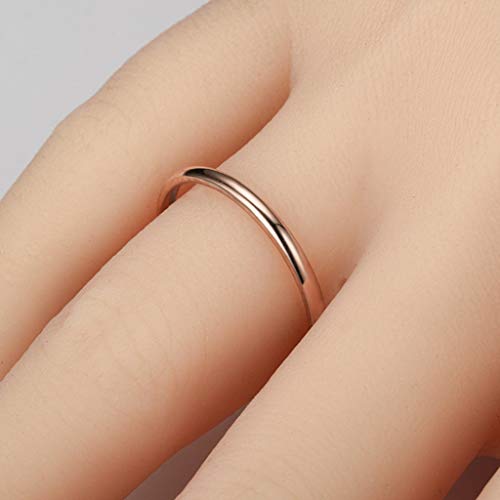 Slyar Joyería Sylar Anillo de Plata de Ley Alto Pulido, con Textura Lisa, Anillo de apilamiento Fino, Anillo Minimalista Simple y Delicado para Mujeres y niñas