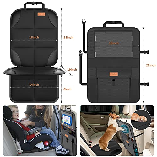 Smart eLf Protector para Asiento del Coche + Organizadores para Asientos de Coches - Impermeable Antideslizante Protectores de Asiento para Coche - Fácil de Limpiar y Arreglar, Compatible Isofix