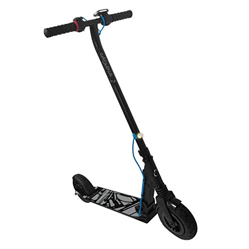 SmartGyro Xtreme XD Patín eléctrico para niños y jóvenes, ruedas 8", 3 velocidades, plegable, ligero, autonomía de 18 Km, batería de litio, freno eléctrico, Scooter, luces traseras, Negro