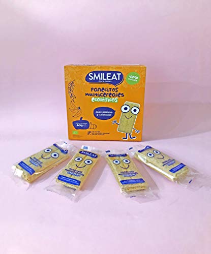 Smileat - Panecitos Multicereales Ecológicos, Ingredientes Naturales, Snacks y Meriendas, Para Bebés a Partir de los 6 Meses