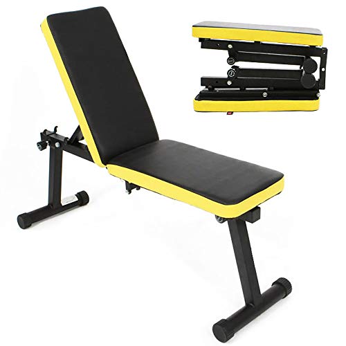 SogesHome Banco de Pesas Plegable Ajustable para Entrenamiento de Cuerpo Completo para Gimnasio en casa Multifunción Antideslizante para de Espalda Abdominal Bancos de Pesas de Fuerza,SH-PSBB003