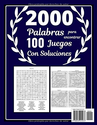 Sopa de Letras: Adultos y Mayores - Letra Grande | Volume 1 | 100 Puzzle & 2000 Palabras | Gran Formato 21,59 X 27,84 cm | Pasatiempos para Adultos | ... | Idea Regalo para las Vacaciones o un Viaje