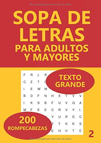 Sopa De Letras Para Adultos Y Mayores: 200 Rompecabezas: Volume 2