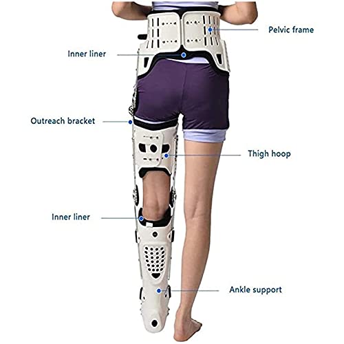 Soporte de articulación de tobillo ajustable para pierna, rodillera ROM con bisagras, para ligamentos / lesiones deportivas, fractura, protección de menisco, piernas izquierda y derecha, para hombres