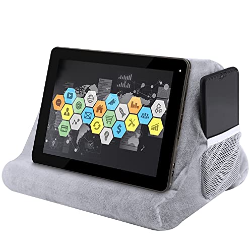 Soporte de cojín para Tablet, Soporte para Tableta con Bolsillo, Soporte para Tableta Almohada, Multiángulo Soporte para Tablet, Inteligentes Libros Revistas