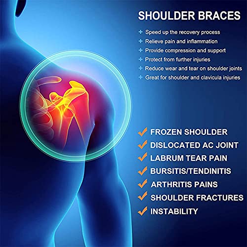 Soporte de Estabilidad de Hombro para Hombres y Mujeres, Cuidado ortopédico Manga de Soporte de compresión Envoltura de inmovilizador de Brazo Correa dislocada para Manguito rotador desgarrado