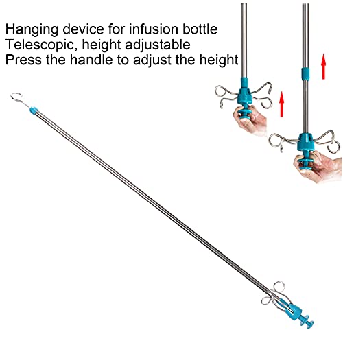 Soporte Para Botella De Bolsa Intravenosa Ajustable En Altura Con Soporte Telescópico De Acero Inoxidable Profesional Para Ancianos, Atención Domiciliaria, Hospital Y Clínica - 105 Cm / 41,3 Pulgadas