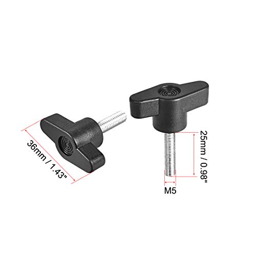 sourcing map Empuñadura de sujeción gripandles tornillo perillas empuñaduras m5 x 25mm rosca en forma de t 10pcs