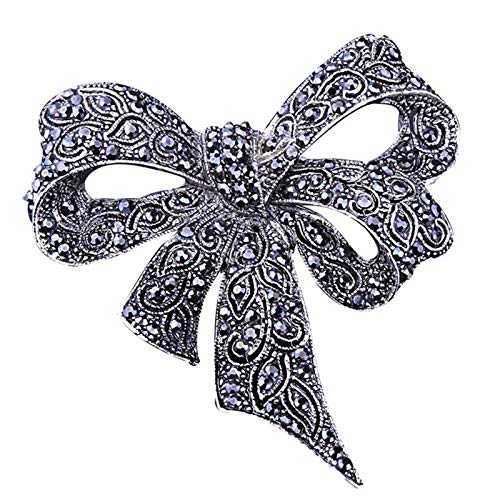 Sprießen Broche De Diamantes De ImitacióN para Damas Vintage, Broche Negro Broche De Broche, JoyeríA De Moda, Accesorios De Vestir, Estilo Elegante como Regalo para Mujer