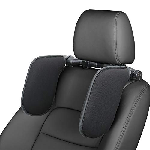 Spurtar Almohada de Cuello del Coche, Reposacabezas - Auto Cojín Cuello Almohada Reposacabezas Plegable para Dormir en el Automóvil para Adultos y niños (Negro)