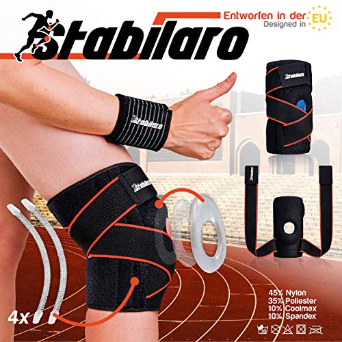 STABILARO © Rodillera y la tobillera EXTRA, Unisize S-L Unisex, Deportiva Ajustable Protector de Rótula, Menisco Ligamento, Rotuliana Antideslizante Compresión Estabilizadora