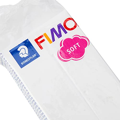 STAEDTLER 8021-0 ST Pasta para modelar de Color Blanco Fimo Soft. Caja con 1 Pastilla de 454 Gramos