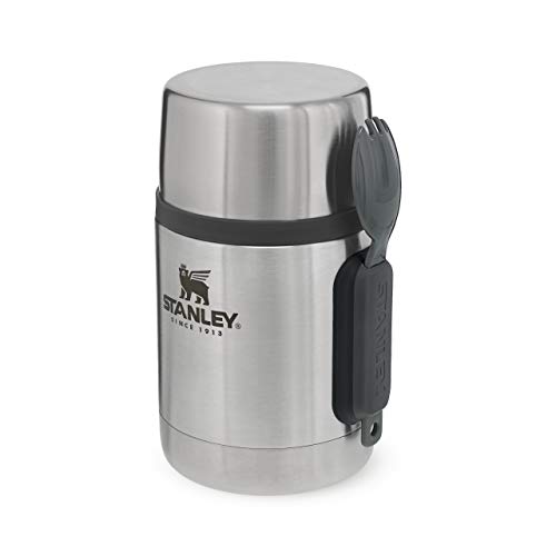 Stanley Adventure Fiambrera Termica Acero Inoxidable 0.53L / 18OZ with Spork – Termo Comida Caliente Adulto Sin BPA - Mantiene Frío o Calor 12 Horas - Tapa Doble que Sirve de Taza