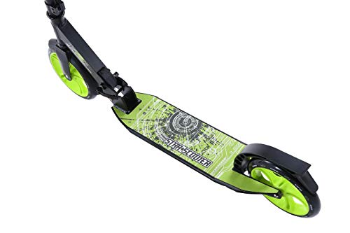 STAR SCOOTER Patinete Patineta Scooter Plegable para niños y niñas a Partir de 6-7 años y Adultos con diseño Premium para Ciudad |205 mm Edición Cruising de Lujo | Negro & Verde