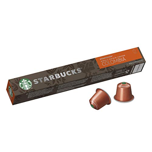 STARBUCKS Single Origin Colombia de Nespresso Cápsulas de Café de Tostado Medio 8 x Tubo de 10 Unidades