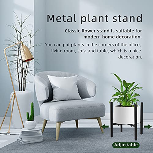 STLOVe Soporte para Plantas de Metal Soporte para Plantas Ajustable Soporte para macetas para Balcones de jardín Interiores y Exteriores (Excepto Plantas y macetas) (Soporte de Planta de Metal)