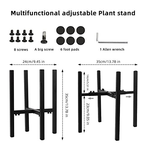 STLOVe Soporte para Plantas de Metal Soporte para Plantas Ajustable Soporte para macetas para Balcones de jardín Interiores y Exteriores (Excepto Plantas y macetas) (Soporte de Planta de Metal)