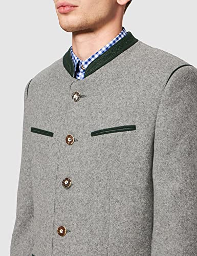 Stockerpoint Jacke Stachus Trachtenjacken, Gris (Hellgrau/Tanne Hellgrau/Tanne), Small (Talla del Fabricante: 48) para Hombre