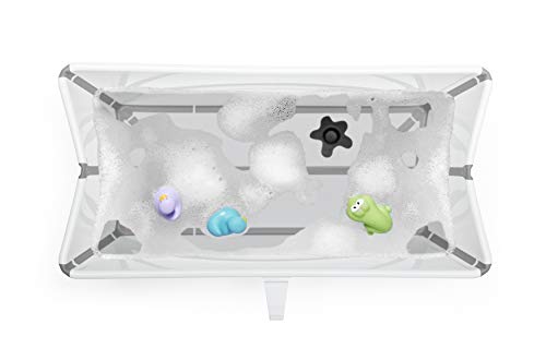 STOKKE® Flexi Bath® - Bañera de bebé plegable para ducha │ Piscina portátil con base antideslizante para niños de 0 a 4 años - Color: Blanco