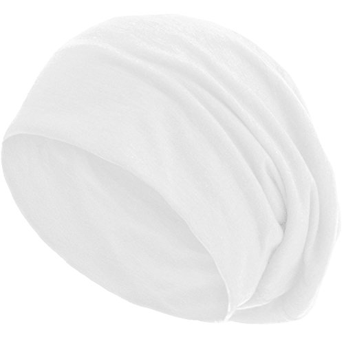 style3 Gorro Slouch Beanie de Fino Tejido de Punto Transpirable y Ligero, Gorro Unisex One Size, Color:Blanco