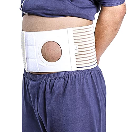 STZJBD Cinturón de ostomía Cinturón de colostomía (Agujero de 8 cm) Soporte de estoma médico Cinturón de Hernia de ostomía Cinturón de Hernia de ostomía(Size:Extra Large,Color:Gris)