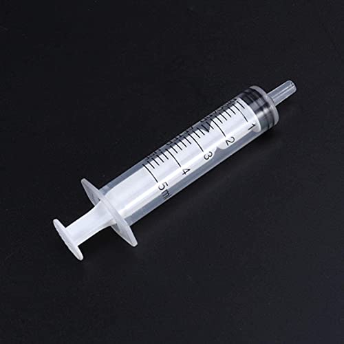 Sumedtec 5 Piezas Jeringas Luer Lock Múltiples Usos Aplicador de Jeringa de Plástico sin Aguja para Laboratorios Científicos Industriales 5 Ml