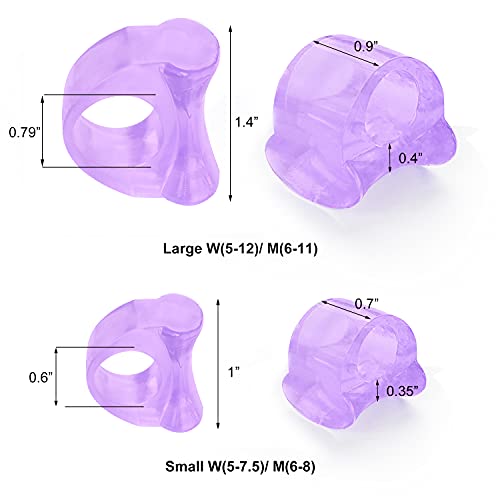 Sumifun Corrector De Juanetes, 8X Separadores de dedos y esparcidores para juanetes, dedos superpuestos y la deriva pan, alivio de fricción, ampolla - púrpura