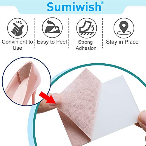 Sumiwish Moleskin para pies, 20 parches de prevención de ampollas, adhesivo para el cuidado de los pies para reducir el dolor de fricción, delgado y flexible