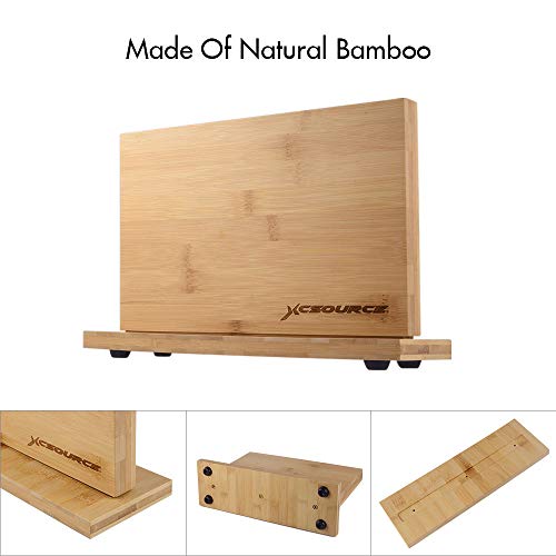 Sunix Soporte magnético para Cuchillos con Potente imán Portacuchillos magnético de Madera de bambú Natural, Soporte de exhibición de Cubiertos de Doble Lado, Viene en una Caja de Regalo