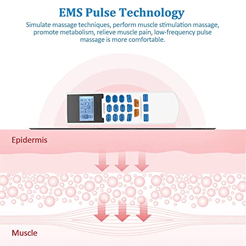 SUOTENG Estimulador Muscular, Fisioterapia de Baja frecuencia 15 Modos 4 Canales Estimulador de músculos eléctricos para masajeador Corporal Dolor Dolor RIE