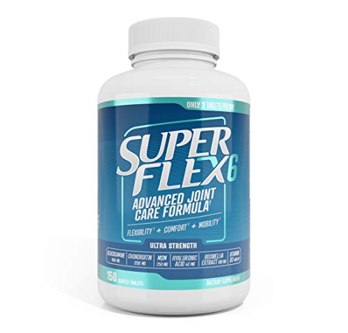 SUPERFLEX-6 - Fórmula avanzada para el cuidado de las articulaciones (glucosamina, condroitina, MSM, vitamina D, ácido hialurónico y extracto de boswellia) - 150 tabletas