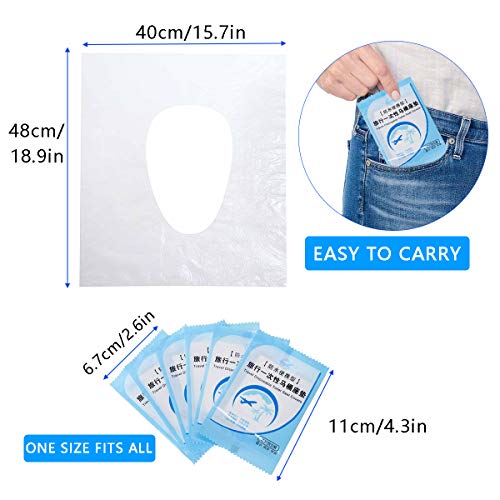 Surplex 50 Pcs Fundas protectoras desechables para inodoro, Asiento Inodoro Fundas WC Protector resistente al agua para Baño, viaje, hospital, hogar