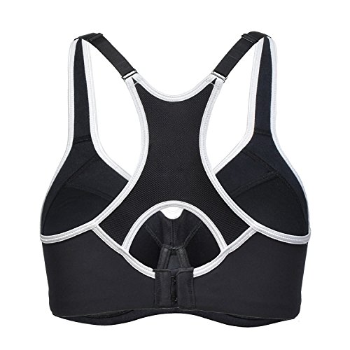 SYROKAN - Sujetador Deportivo de Alto Impacto con Aros y Fina Espuma para Mujer Negro ES:95F (EU 80F)