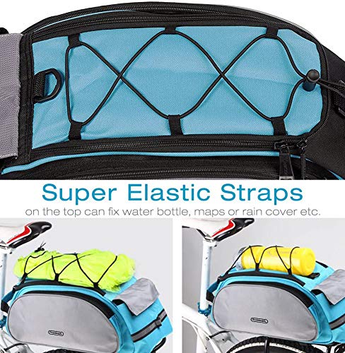 SZSMD Bolsas multifuncionales para bicicleta de 13 litros, impermeable, para la parte trasera de la bicicleta, duradera y antidesgarro, para el hombro/bolso de mano