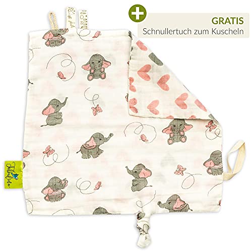 Tabalino - Mantas Muselina Bebé, Pañales de gasa de bambú paños de escupir maravillosamente suaves - 80x80cm - Pack de 4 - un paño mimoso gratis - doble tejido - niño y niña - pañales de tela