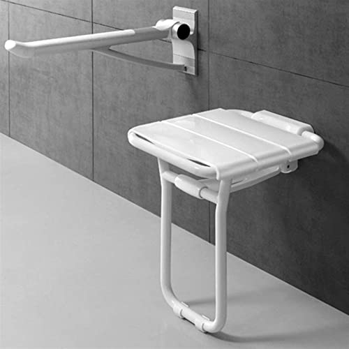 Taburete Baño,Silla o Taburete de baño Taburetes de ducha de pared plegable Plástico montado en la pared Asiento y silla Banco de baño plegable for los ancianos Discapacitados for discapacitados Baño