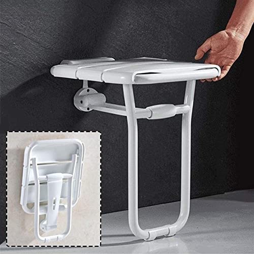 Taburete Baño,Silla o Taburete de baño Taburetes de ducha de pared plegable Plástico montado en la pared Asiento y silla Banco de baño plegable for los ancianos Discapacitados for discapacitados Baño