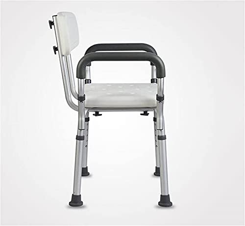 Taburete de la ducha Taburete de ducha de postura ajustable de altura con los brazos y la espalda acolchada, asiento de silla de baño para ancianos, asientos de baño con discapacitados Banco de baño,