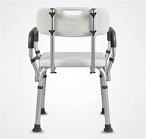 Taburete de la ducha Taburete de ducha de postura ajustable de altura con los brazos y la espalda acolchada, asiento de silla de baño para ancianos, asientos de baño con discapacitados Banco de baño,