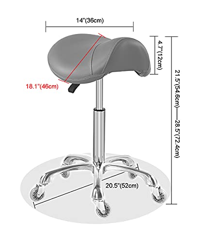 Taburete de silla para masaje clínica Spa Salon Cutting, silla con ruedas de altura ajustable (gris)